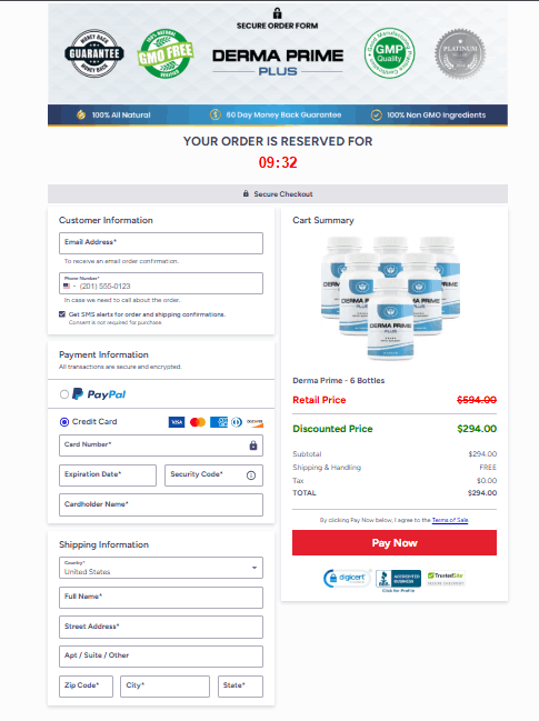 Derma Prime Plus-order-page